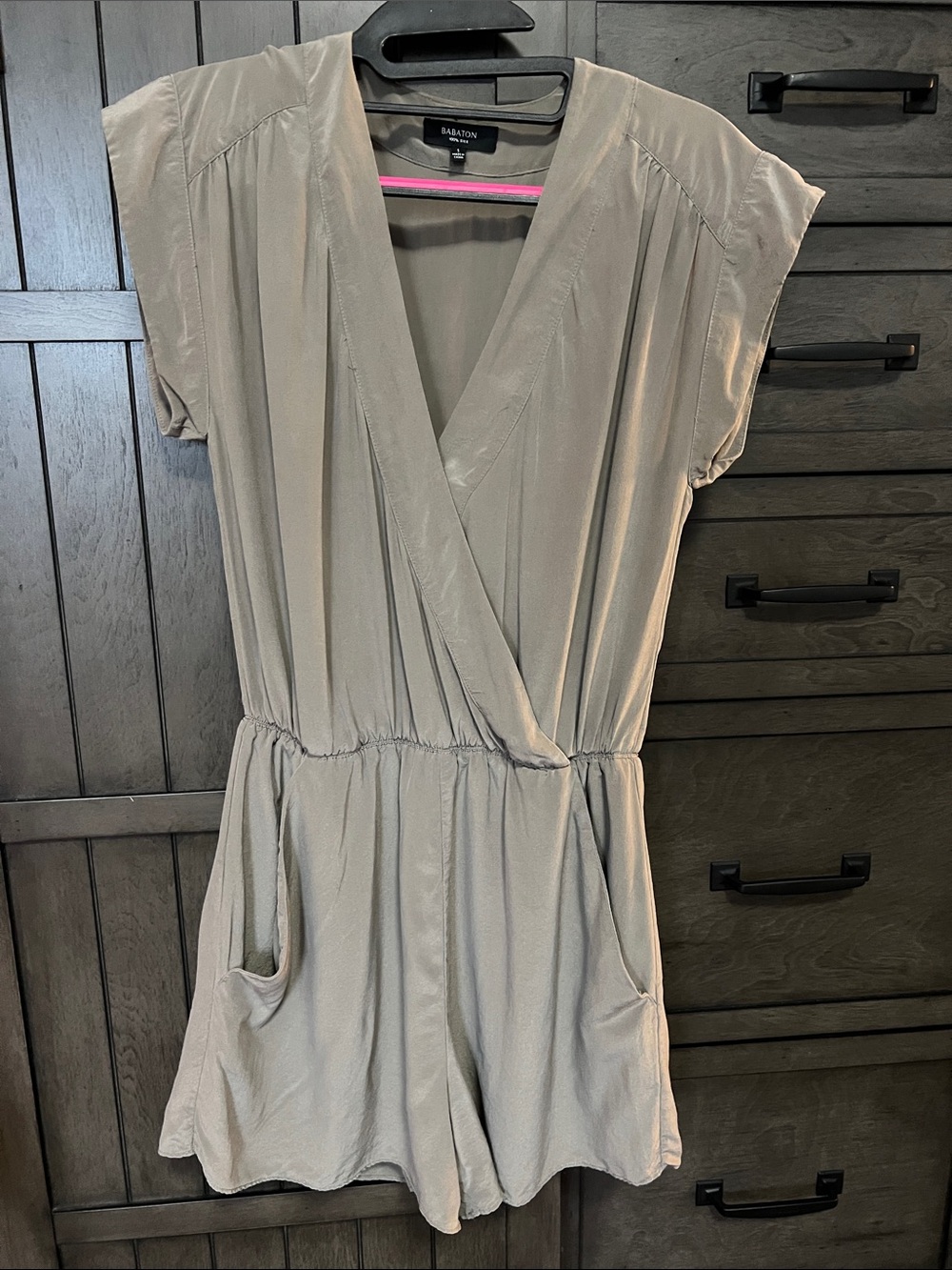 Babaton 100% Silk Romper Small